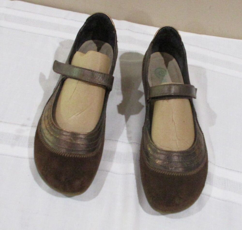 NAOT Kirei 41 / 10 Suede Leather Mary Janes Flats Loafers Porcini MSRP 199.00